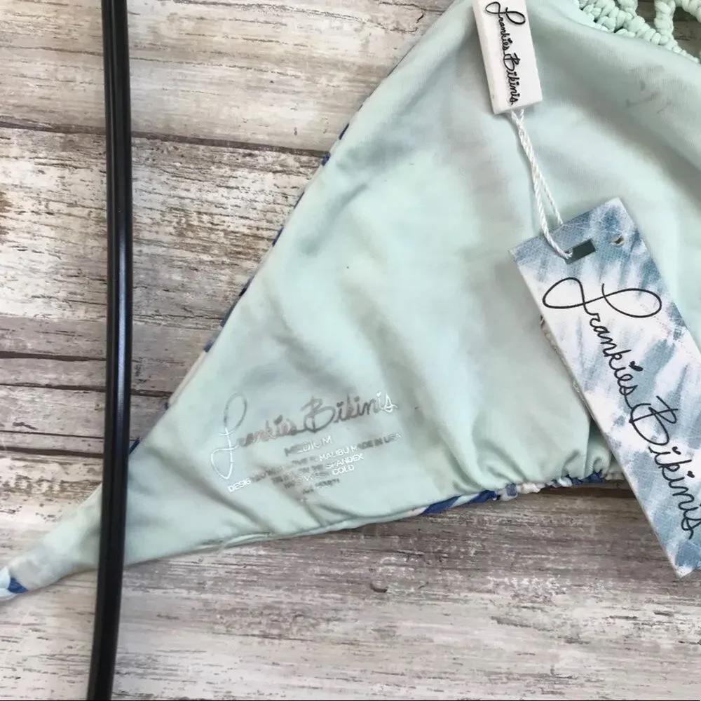 Frankies Bikinis Mimi Halter Bikini Top - Hawaiian Mist - M - NWT